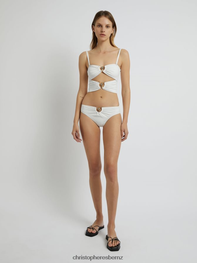 Christopher Esber White Orbit Multi Ruched Bikini Top Clothing R68N6Z177