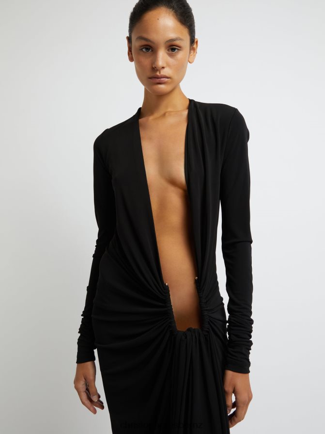 Christopher Esber Black Arced Palm Drape Dress Clothing R68N6Z42