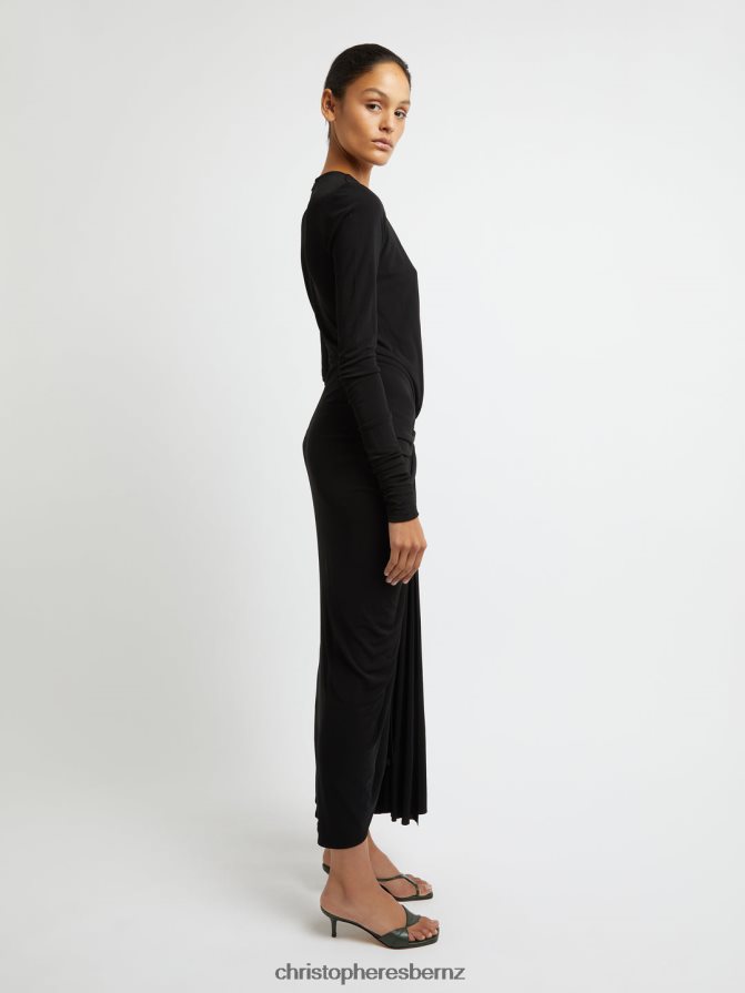 Christopher Esber Black Arced Palm Drape Dress Clothing R68N6Z42