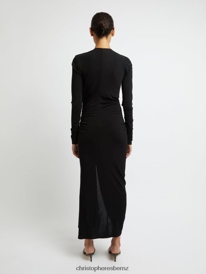 Christopher Esber Black Arced Palm Drape Dress Clothing R68N6Z42