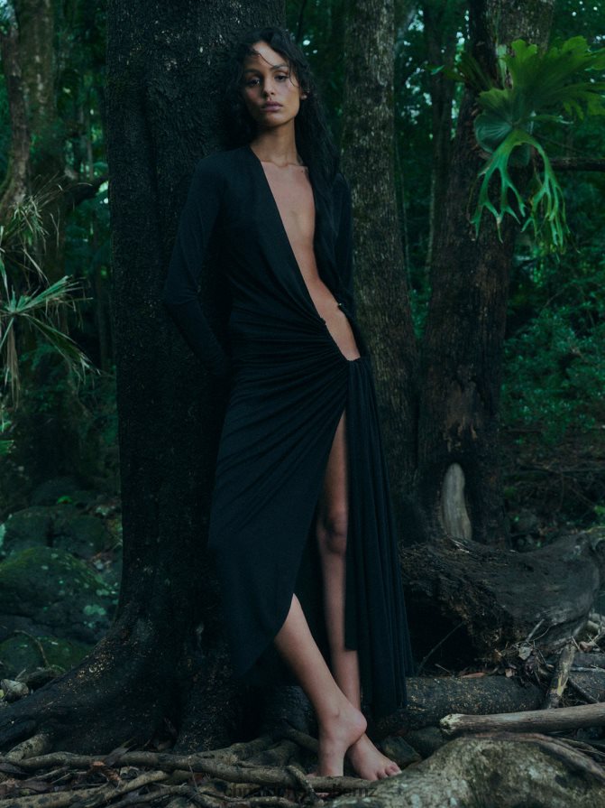 Christopher Esber Black Arced Palm Drape Dress Clothing R68N6Z42