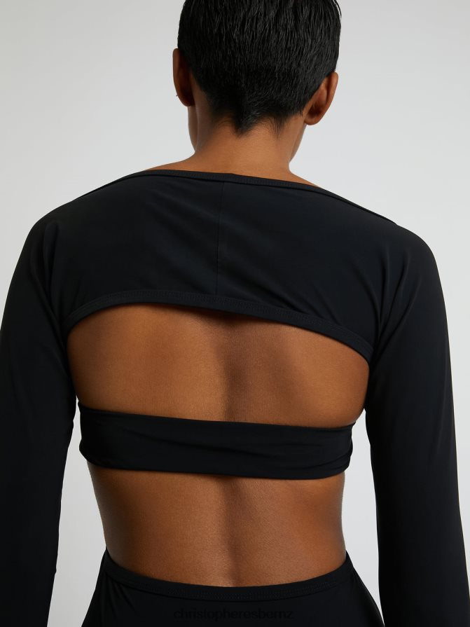 Christopher Esber Black Odessa Ruched Prong Long Sleeve Dress Clothing R68N6Z55