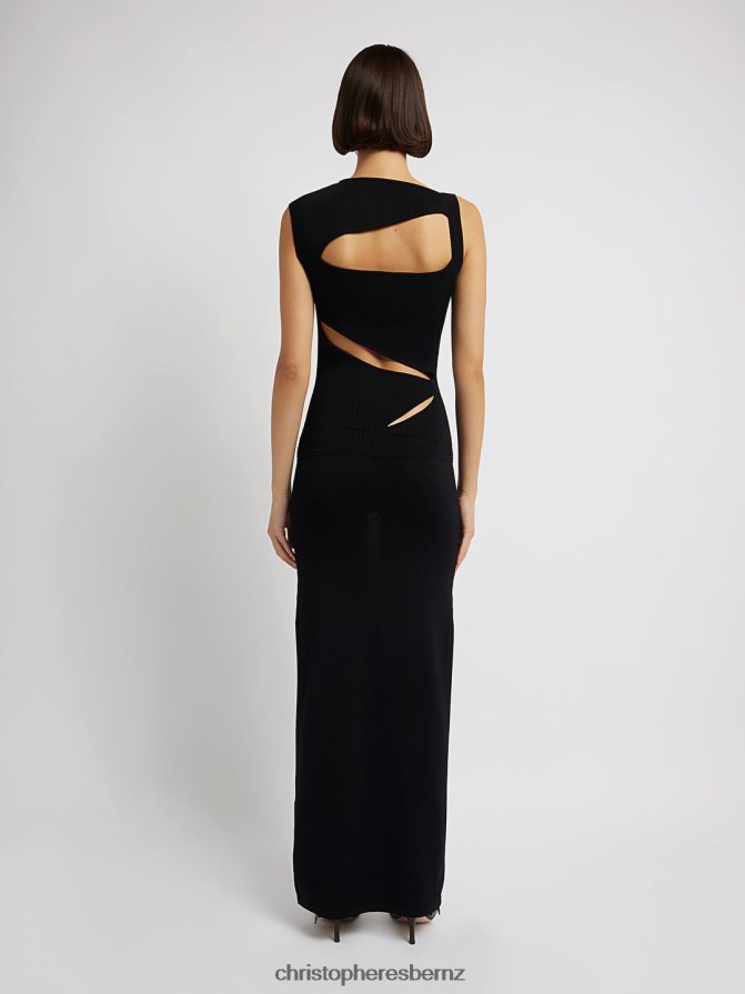 Christopher Esber Black Slashed Knit Dress Clothing R68N6Z46