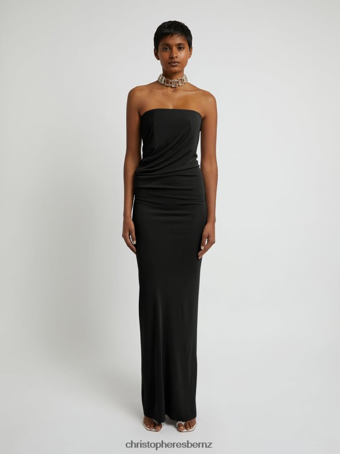 Christopher Esber Black Strapless Ruched Dress Clothing R68N6Z50