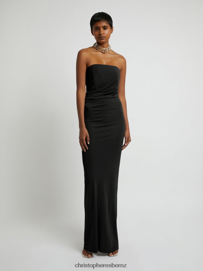 Christopher Esber Black Strapless Ruched Dress Clothing R68N6Z50