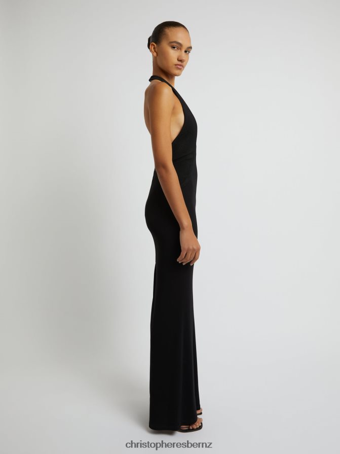 Christopher Esber Black Tailored Sloped Halter Dress Clothing R68N6Z49