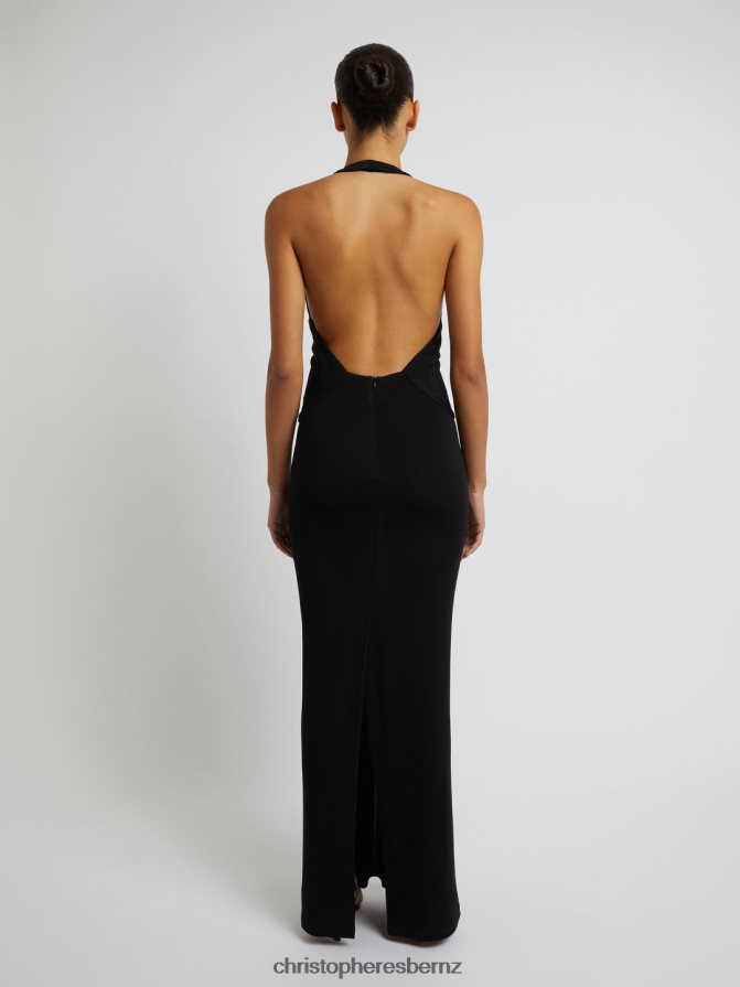 Christopher Esber Black Tailored Sloped Halter Dress Clothing R68N6Z49