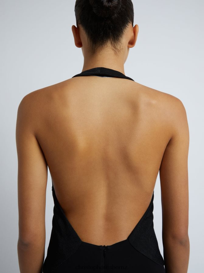 Christopher Esber Black Tailored Sloped Halter Dress Clothing R68N6Z49
