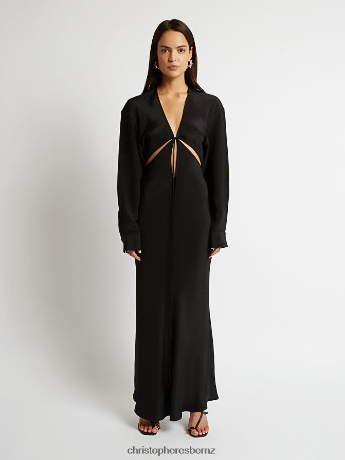 Christopher Esber Black Triquetra Front Tie Shirt Dress Clothing R68N6Z68