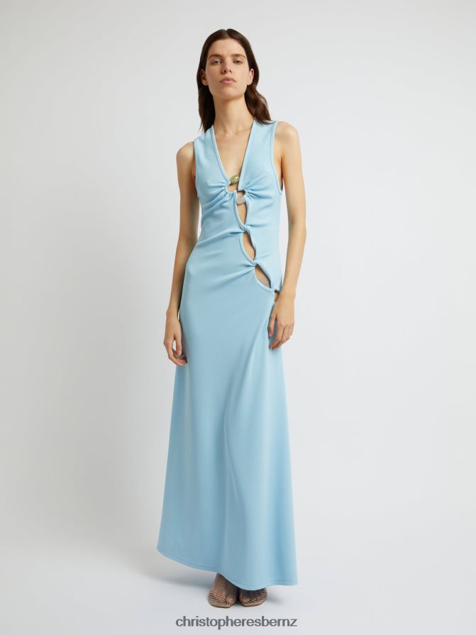 Christopher Esber Blue/Calcite Chasm Cay Buckle Dress Clothing R68N6Z13