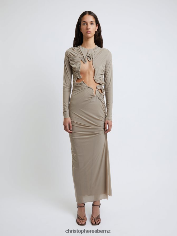 Christopher Esber Bone Slashed Venus Long Sleeve Dress Clothing R68N6Z58