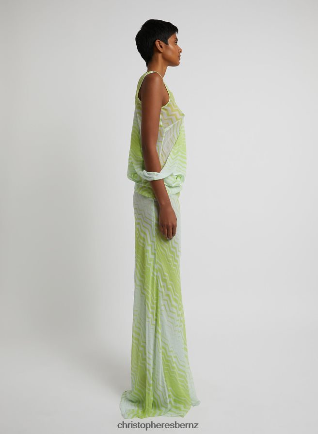 Christopher Esber Chevron/Print Draped Cowl Tank Dress Clothing R68N6Z59