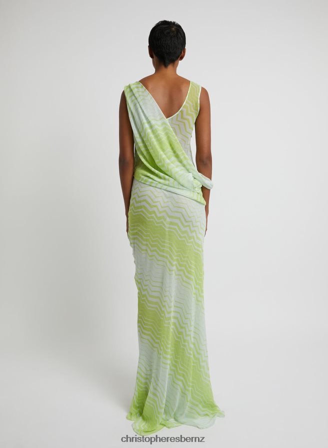 Christopher Esber Chevron/Print Draped Cowl Tank Dress Clothing R68N6Z59