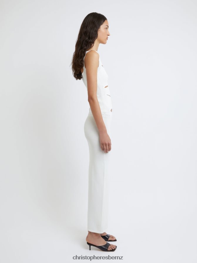 Christopher Esber Ivory Slashed Knit Dress Clothing R68N6Z45
