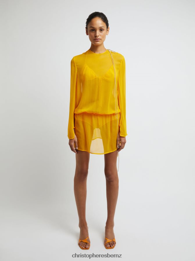 Christopher Esber Mango Silk Springs Side Tie Dress Clothing R68N6Z5