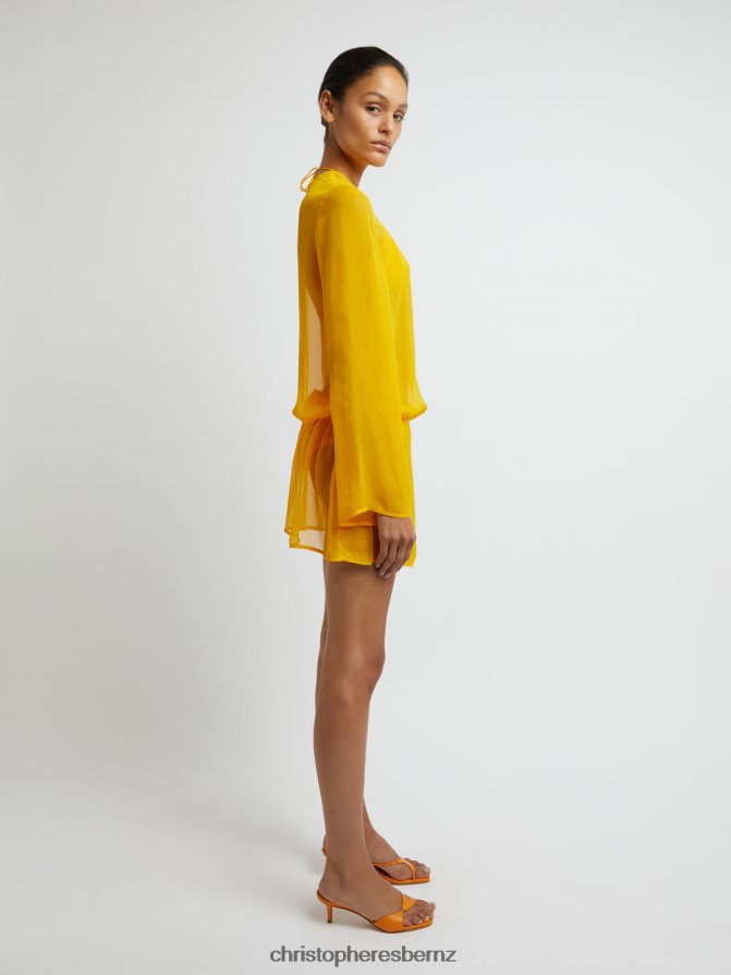 Christopher Esber Mango Silk Springs Side Tie Dress Clothing R68N6Z5