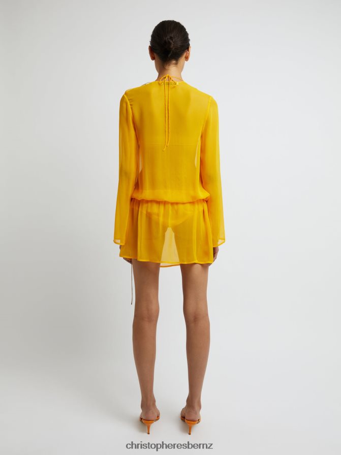 Christopher Esber Mango Silk Springs Side Tie Dress Clothing R68N6Z5