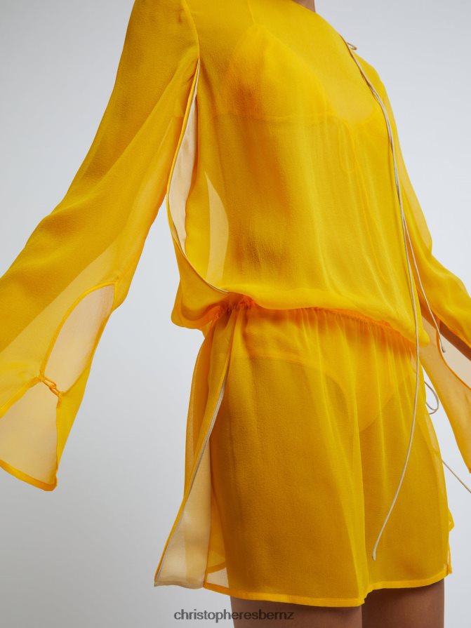 Christopher Esber Mango Silk Springs Side Tie Dress Clothing R68N6Z5