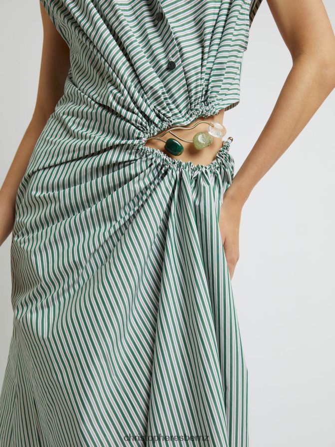 Christopher Esber Monstera/Stripe El Condesito Stripe Folia Buckle Shirt Dress Clothing R68N6Z15