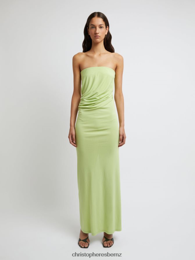 Christopher Esber Pistachio Strapless Ruched Dress Clothing R68N6Z16