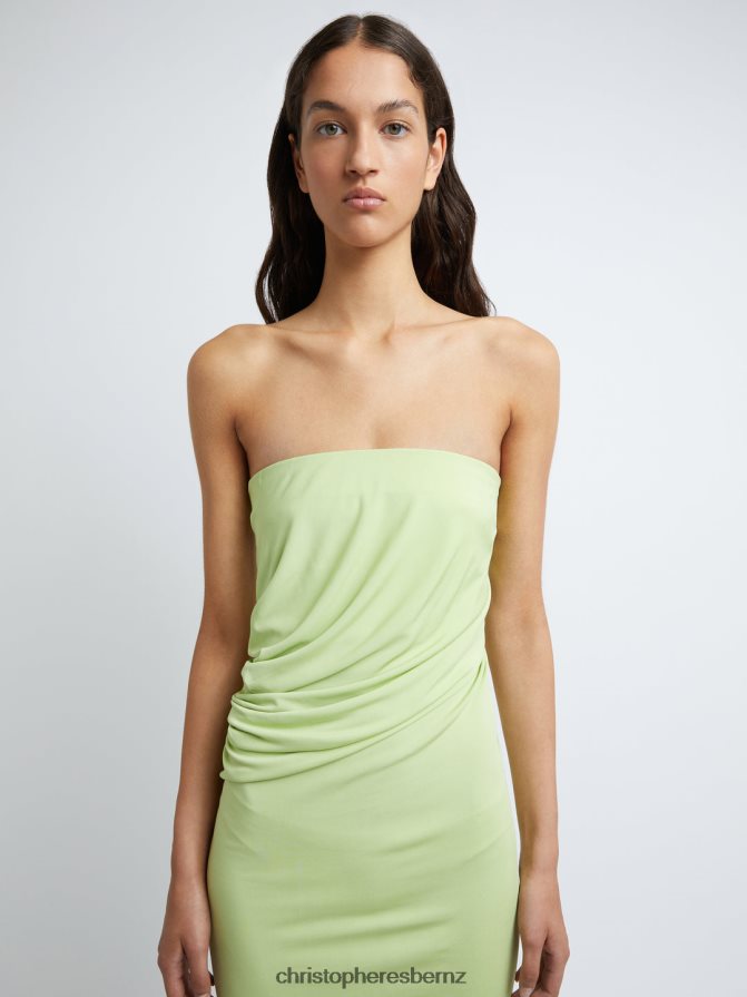 Christopher Esber Pistachio Strapless Ruched Dress Clothing R68N6Z16
