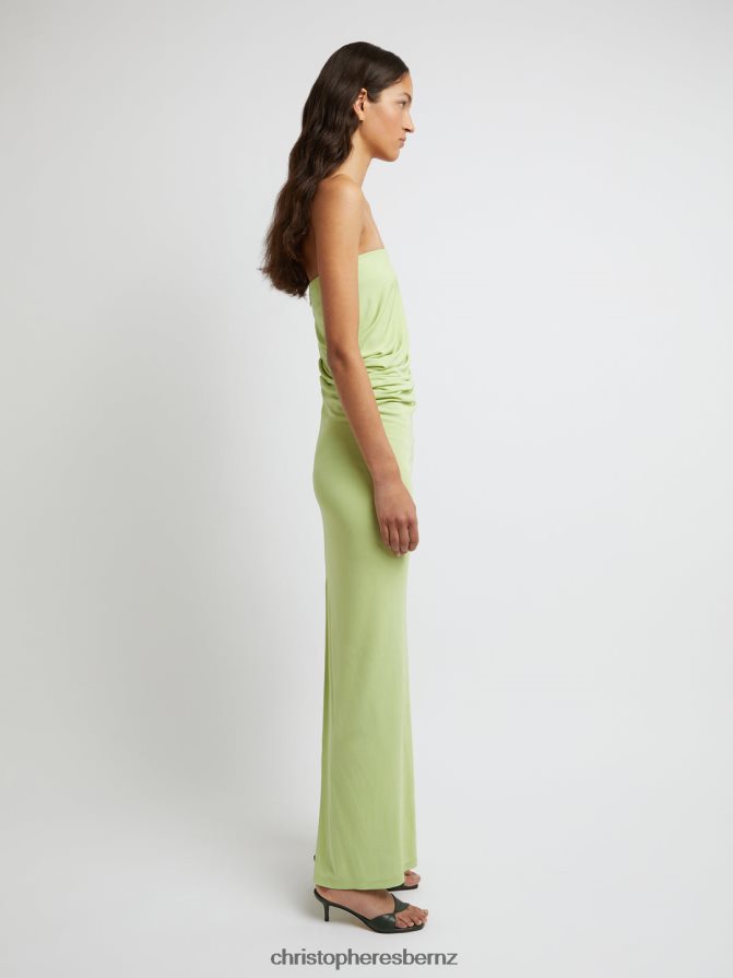 Christopher Esber Pistachio Strapless Ruched Dress Clothing R68N6Z16