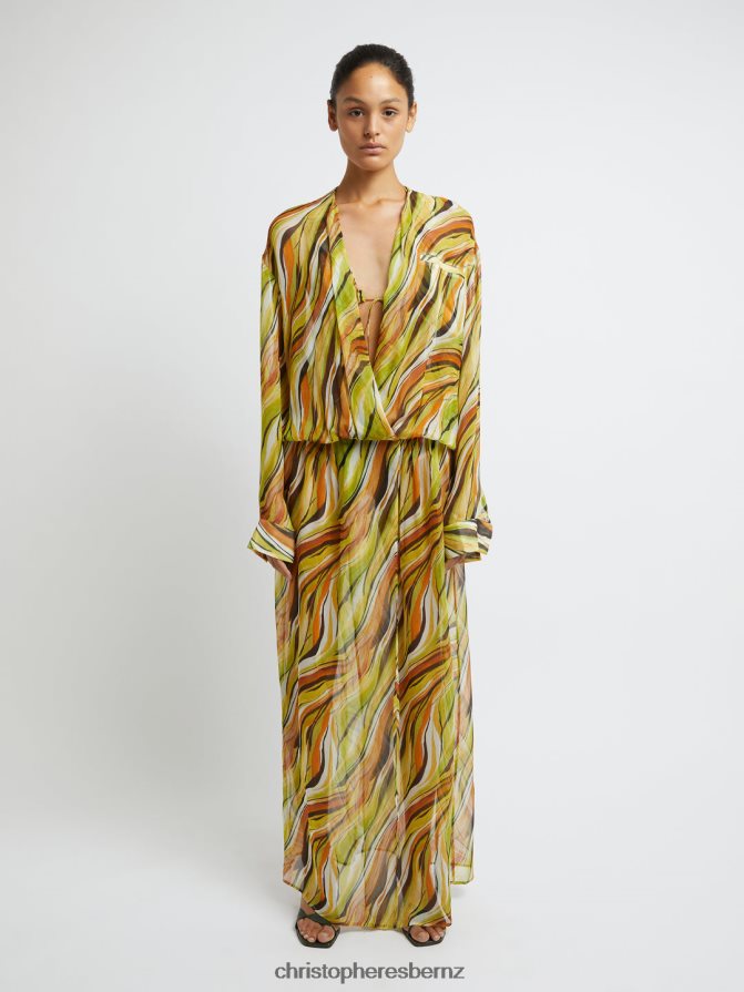 Christopher Esber Psych/Folia/Print Folia Falls Silk Shirt Dress Clothing R68N6Z8