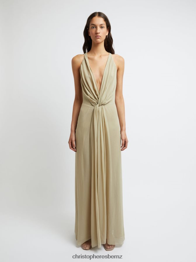 Christopher Esber Putty Silk Springs Interlocked Dress Clothing R68N6Z18