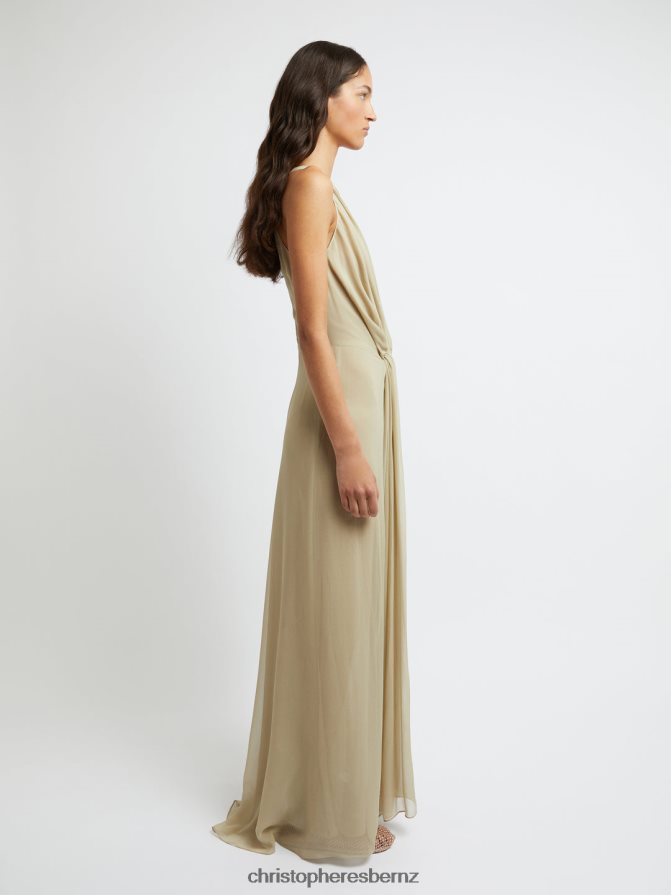 Christopher Esber Putty Silk Springs Interlocked Dress Clothing R68N6Z18