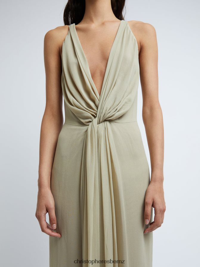 Christopher Esber Putty Silk Springs Interlocked Dress Clothing R68N6Z18