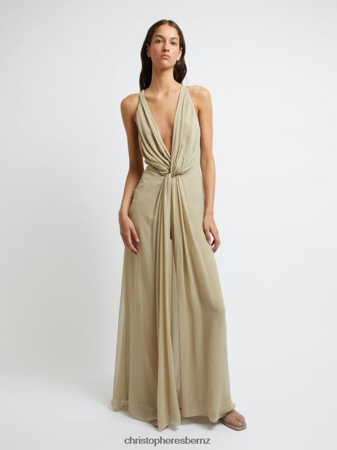 Christopher Esber Putty Silk Springs Interlocked Dress Clothing R68N6Z18