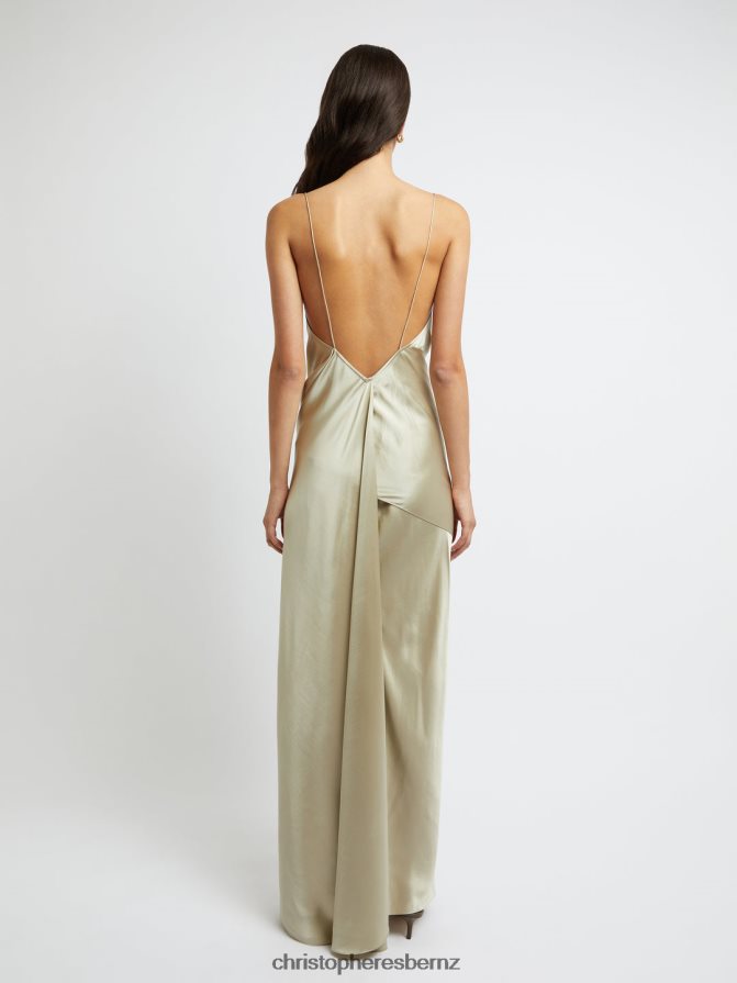 Christopher Esber Putty Verdant Falls Draped Dress Clothing R68N6Z11