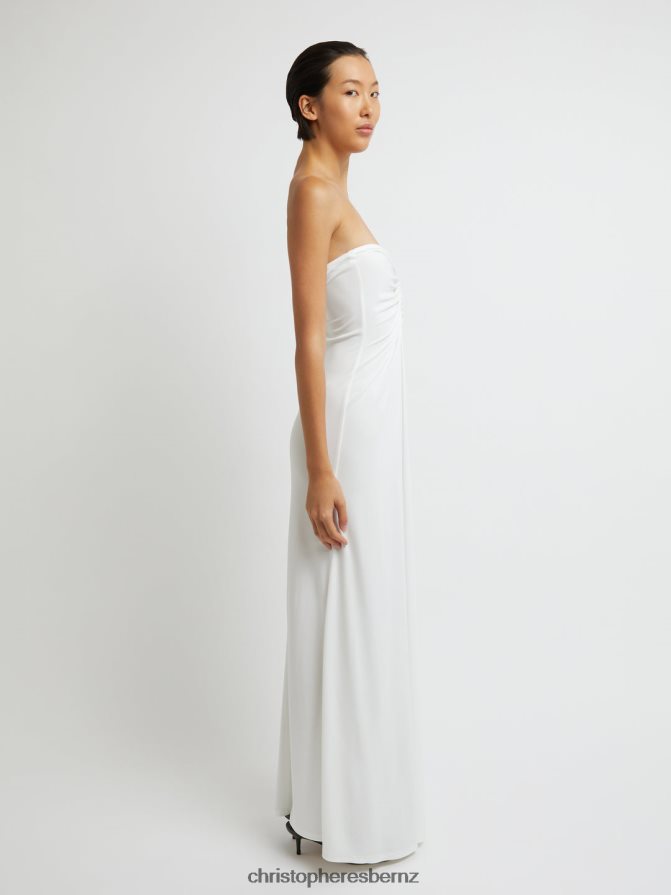 Christopher Esber White Arced Palm Strapless Dress Clothing R68N6Z21