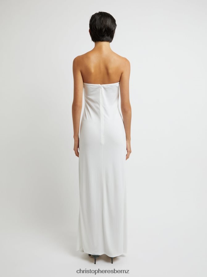 Christopher Esber White Arced Palm Strapless Dress Clothing R68N6Z21