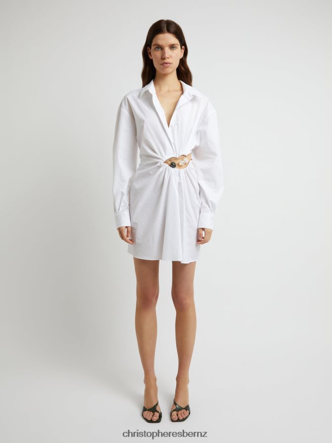 Christopher Esber White Folia Float Buckle Shirt Dress Clothing R68N6Z47