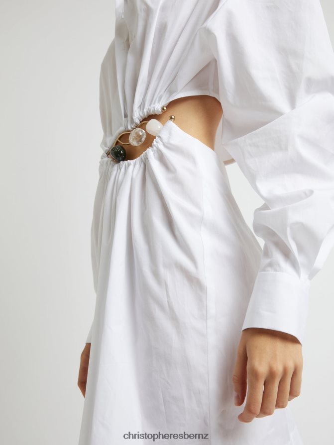 Christopher Esber White Folia Float Buckle Shirt Dress Clothing R68N6Z47