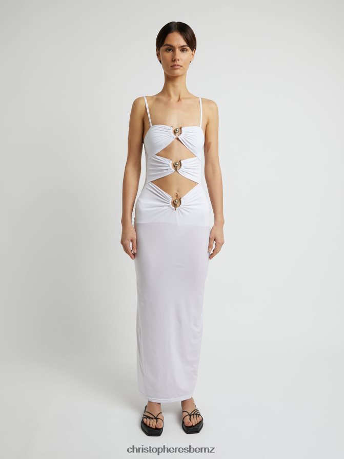 Christopher Esber White Pierced Orbit Column Dress Clothing R68N6Z57