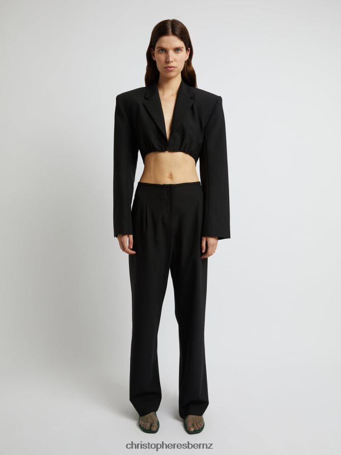 Christopher Esber Black Scylla Crop Blazer Clothing R68N6Z168