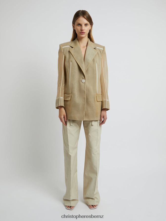 Christopher Esber Tan Tailored Transparency Graph Outlined Blazer Clothing R68N6Z171