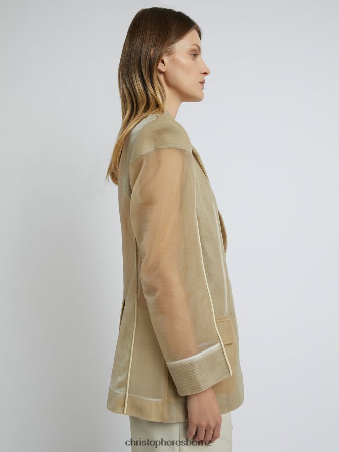 Christopher Esber Tan Tailored Transparency Graph Outlined Blazer Clothing R68N6Z171