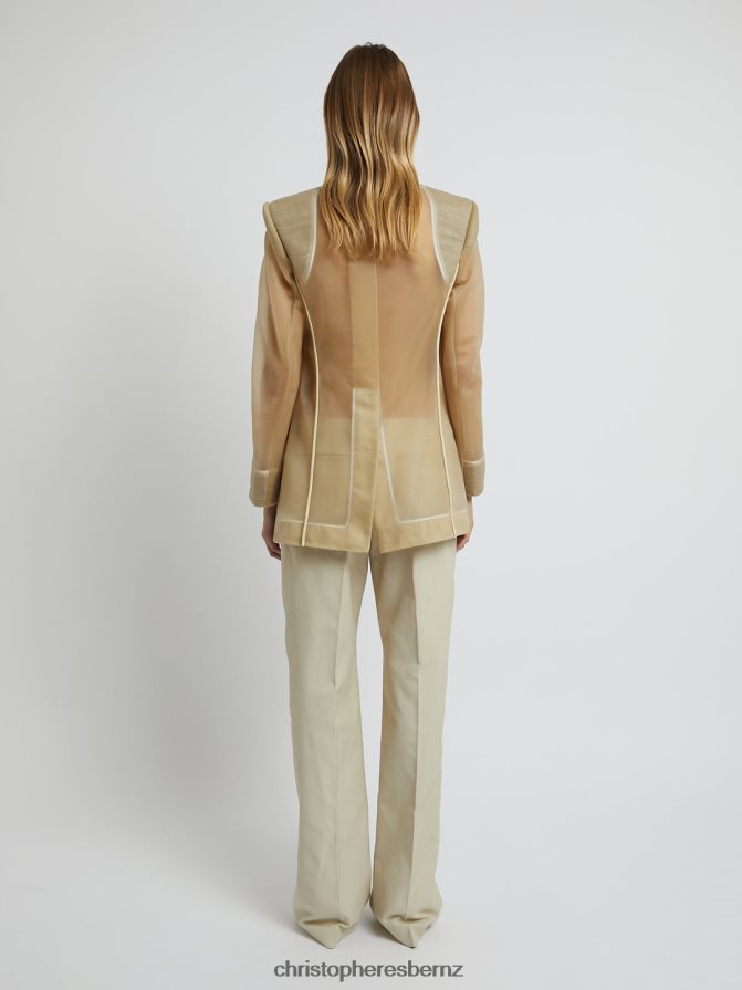 Christopher Esber Tan Tailored Transparency Graph Outlined Blazer Clothing R68N6Z171