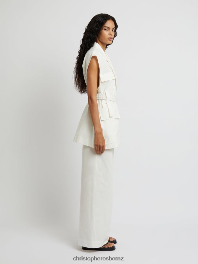 Christopher Esber White Sleeveless Belted Jacket Clothing R68N6Z173