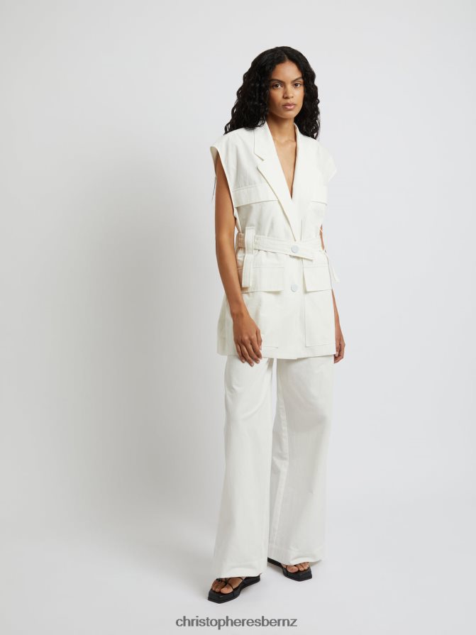 Christopher Esber White Sleeveless Belted Jacket Clothing R68N6Z173