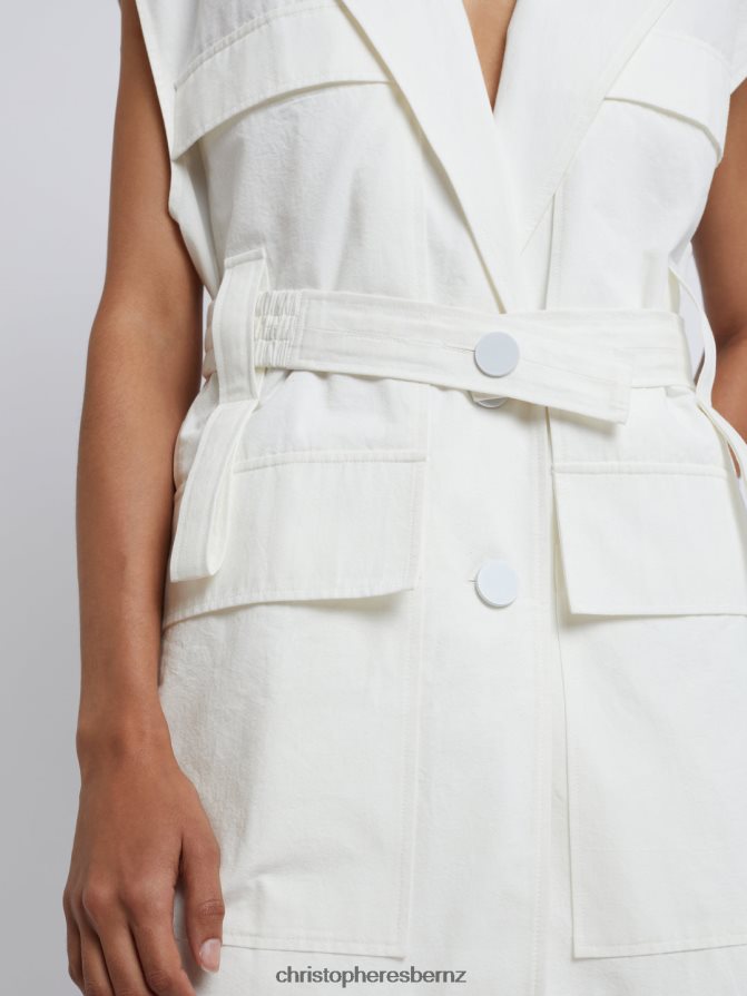 Christopher Esber White Sleeveless Belted Jacket Clothing R68N6Z173