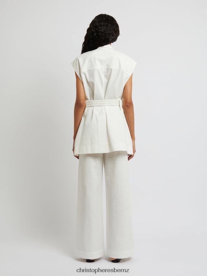 Christopher Esber White Sleeveless Belted Jacket Clothing R68N6Z173