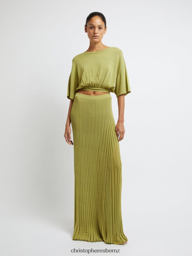 Christopher Esber Dypsis/Green Lucette Pleat Skirt Clothing R68N6Z75