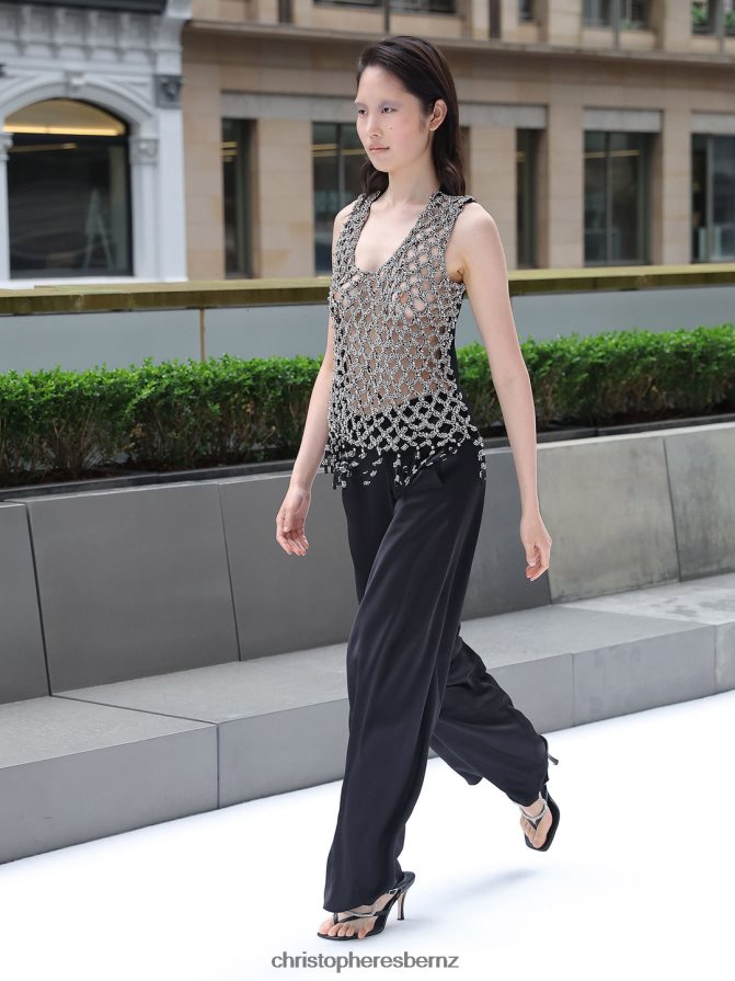 Christopher Esber Black Satin Bias Trouser Clothing R68N6Z138