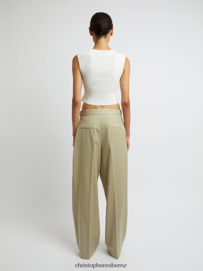 Christopher Esber Putty The Bermuda Belt Pleat Trouser Clothing R68N6Z126