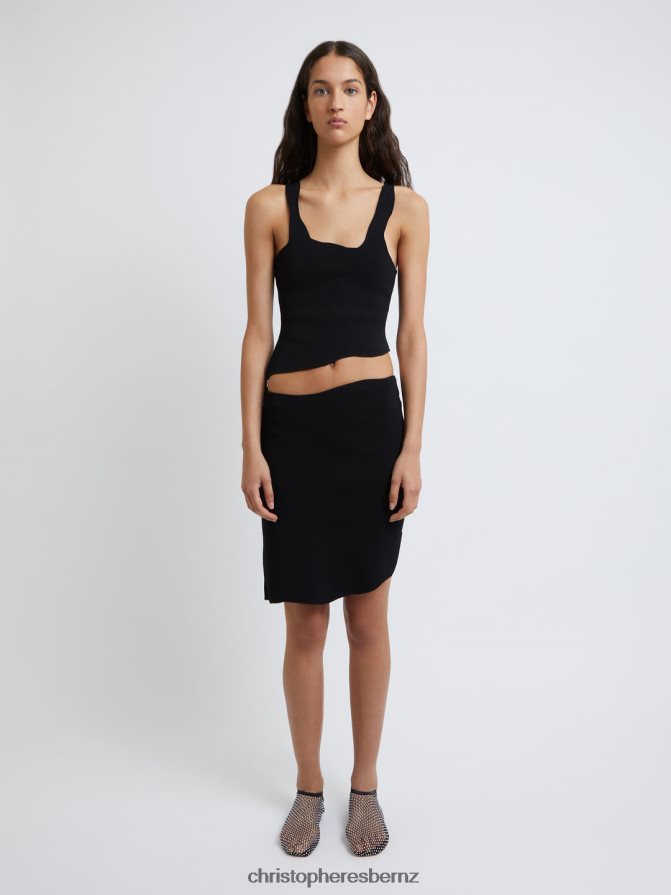 Christopher Esber Black Encircled Edge Rib Skirt Clothing R68N6Z148