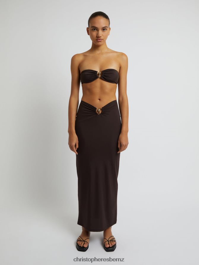 Christopher Esber Chocolate Orbit Ruched Skirt Clothing R68N6Z154